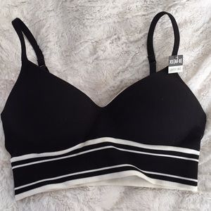 VS Pink Lightly Lined Bralette Black & White XS